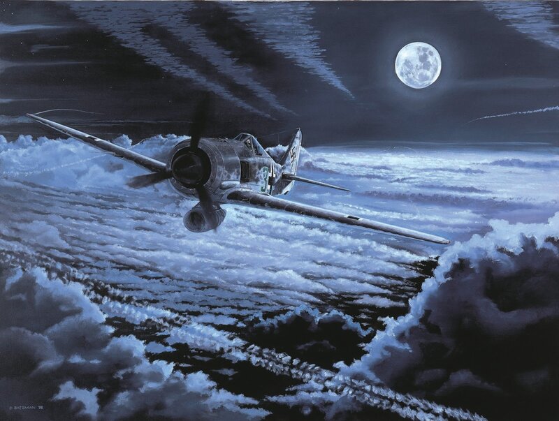 German Fighter Plane — Blue, Dramatic