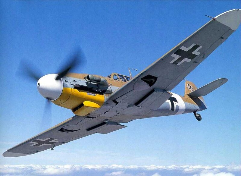 German Fighter Plane — Blue, Dynamic, Afternoon