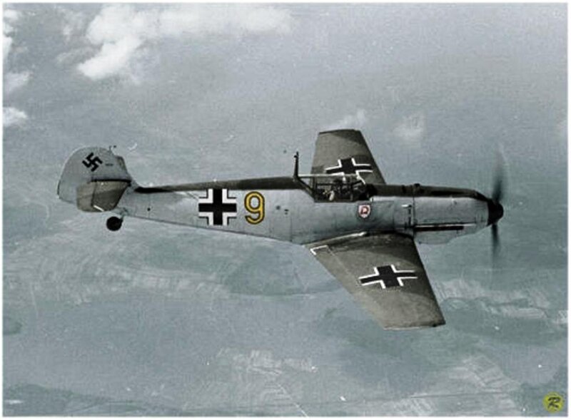 German Fighter Plane — Gray, Aerial, Photograph