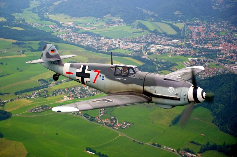 German Fighter Plane — Gray, Aerial