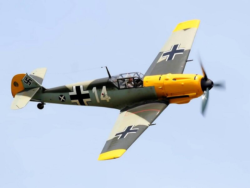 German Fighter Plane — Gray, Calm, Afternoon, Photograph, Propeller
