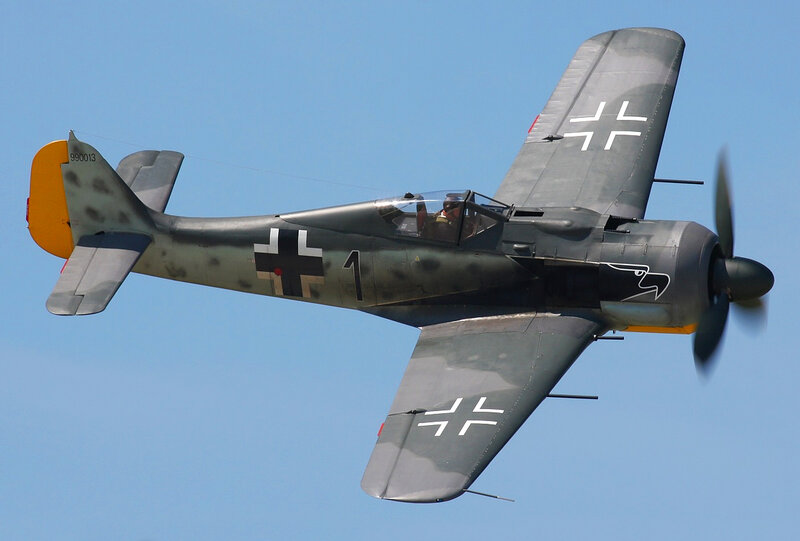 German Fighter Plane — Gray, Clear, Afternoon, Photograph, Propeller