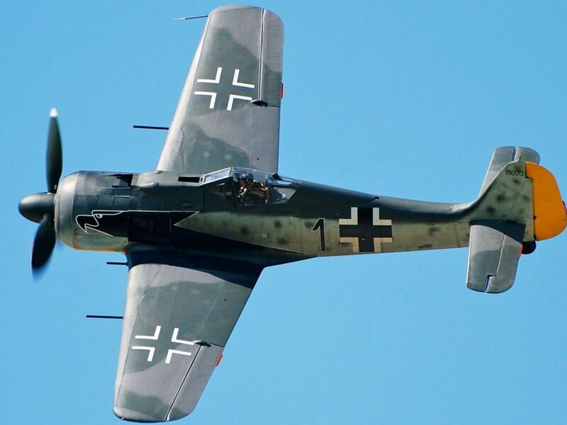 German Fighter Plane — Gray, Clear, Afternoon, Photograph