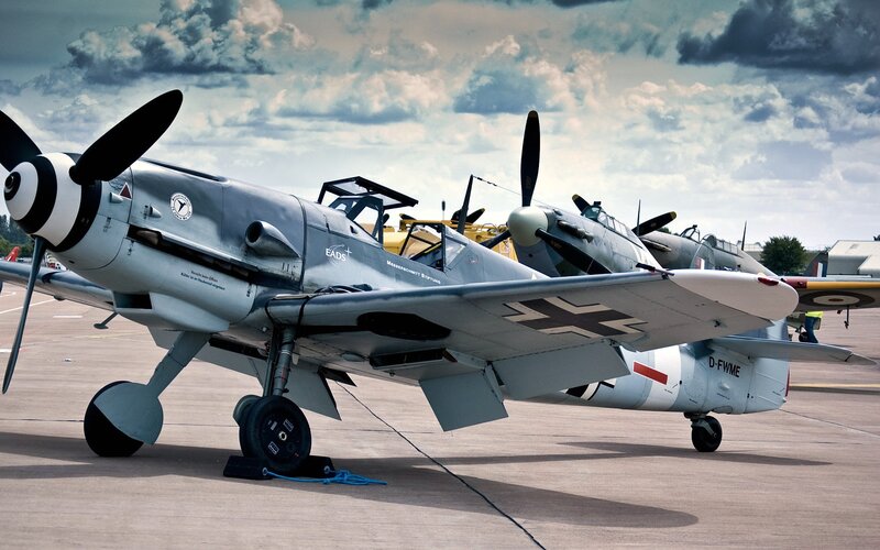 German Fighter Plane — Gray, Dramatic, Afternoon, Photograph