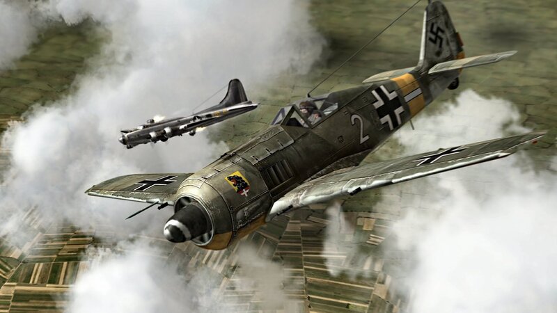 German Fighter Plane — Gray, Dramatic, Digital Art, Airplane