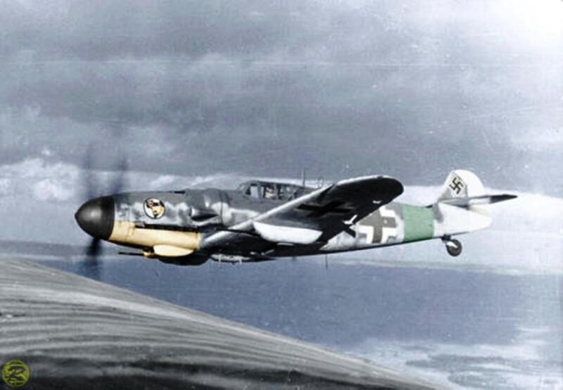 German Fighter Plane — Gray, Dramatic, Photograph, Propeller, Wings