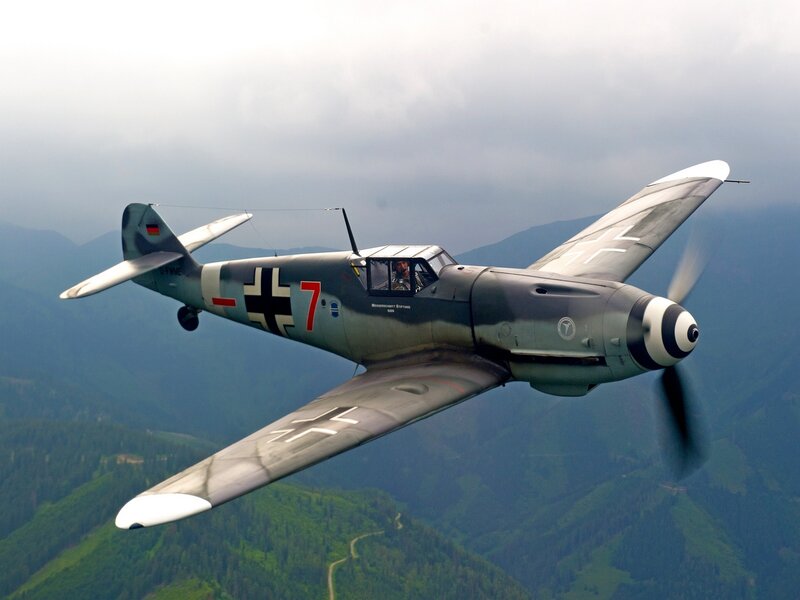 German Fighter Plane — Gray, Dramatic, Photograph