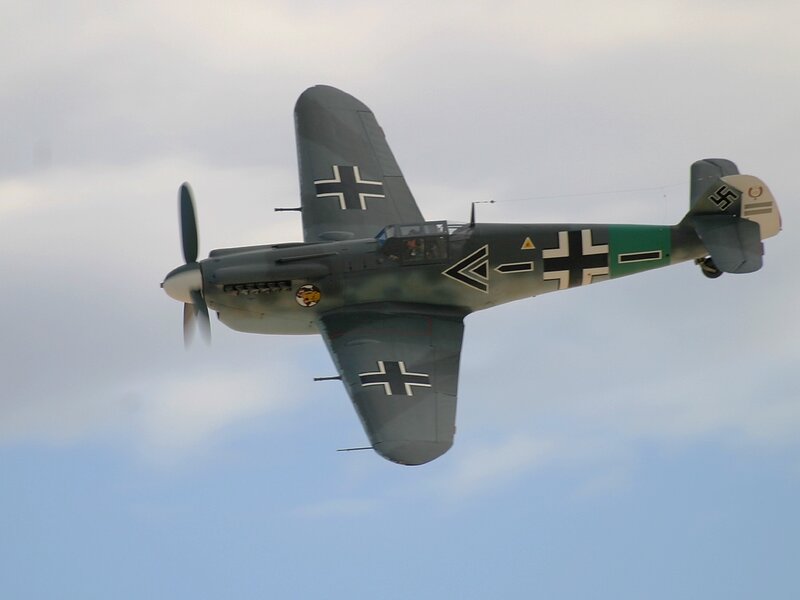 German Fighter Plane — Gray, Dynamic, Afternoon