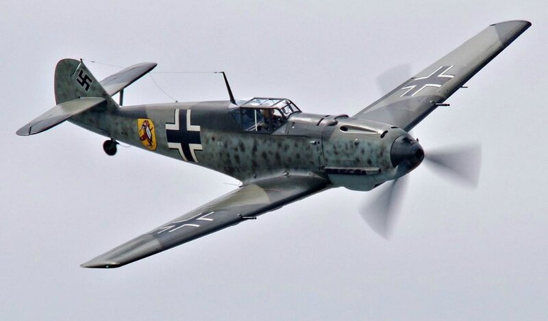 German Fighter Plane — Gray, Neutral, Photograph, Propeller