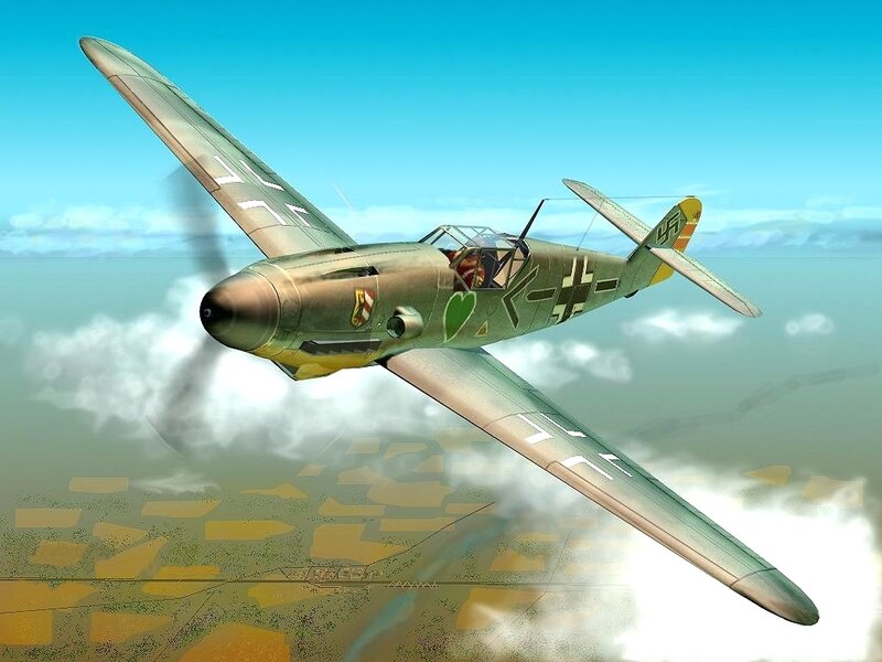 German Fighter Plane — Green, Calm, Afternoon, Digital Art
