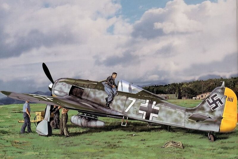 German Fighter Plane — Green, Dramatic