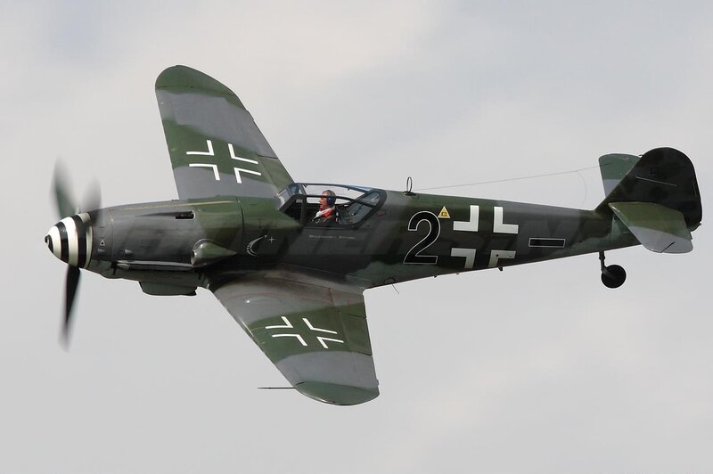 German Fighter Plane — Green, Dynamic, Photograph