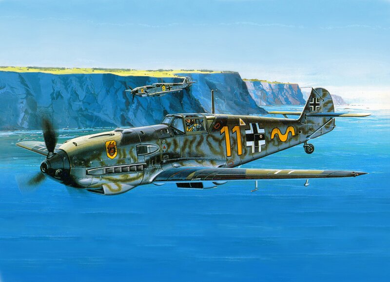 German Fighter Planes — Blue, Dramatic, Afternoon, Illustration