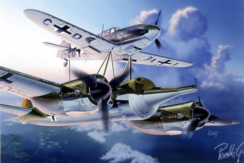 German Fighter Planes — Blue, Dramatic, Afternoon