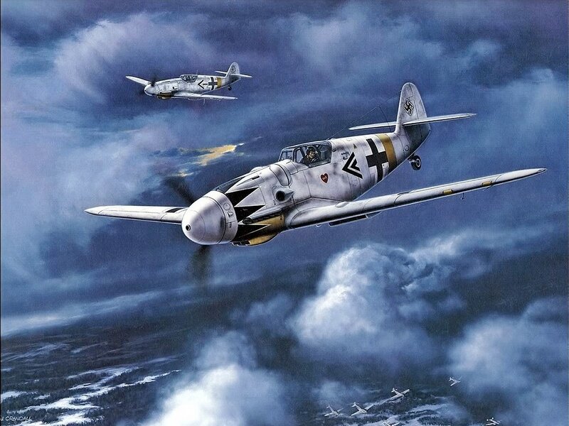German Fighter Planes — Blue, Dramatic, Winter