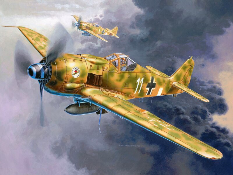 German Fighter Planes — Green, Dramatic, Illustration