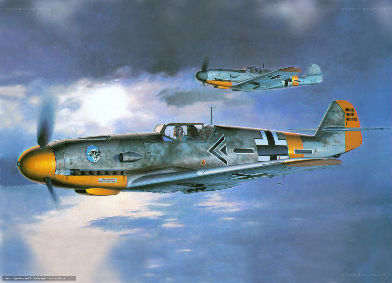 German fighter planes in flight