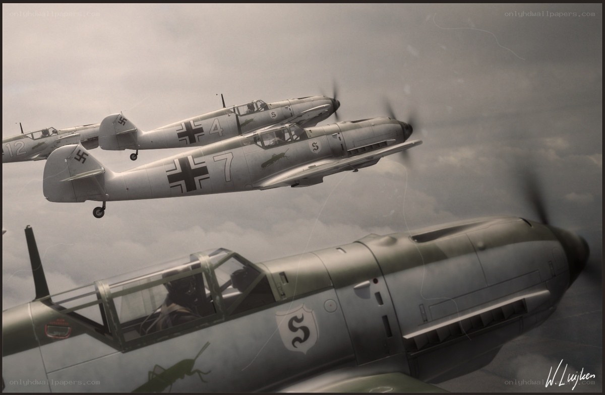 German fighter planes in formation