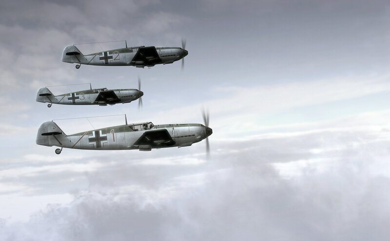 German fighter planes in formation