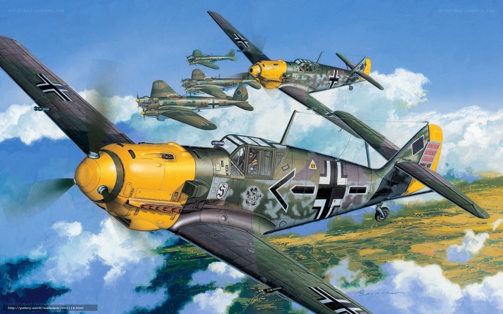 German fighter planes in formation