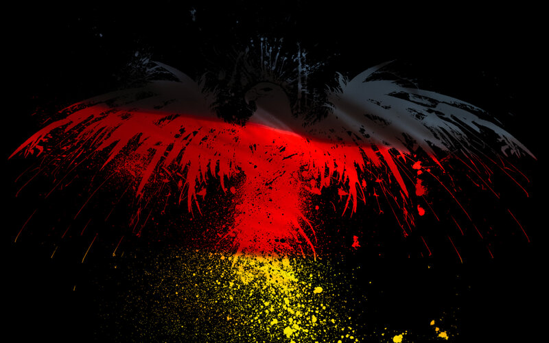 German flag eagle splatter