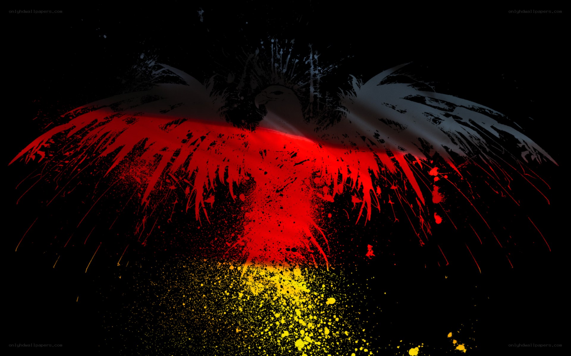 German flag eagle splatter