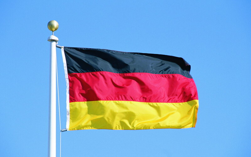 German Flag on Pole