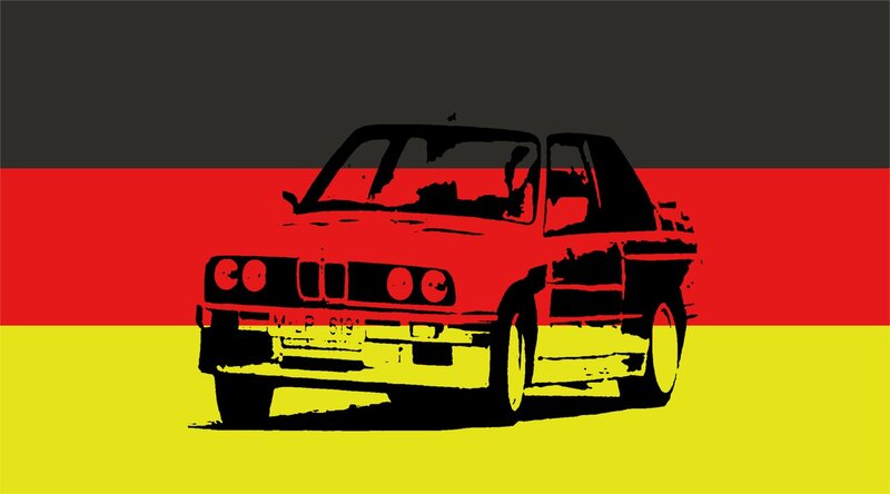 German flag with car illustration