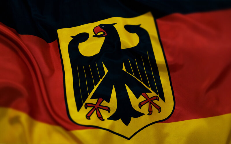 German flag with coat of arms