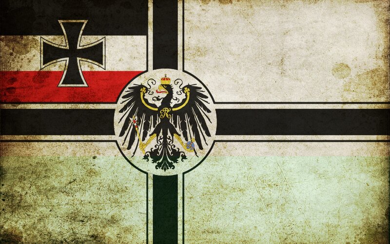 German Flag with Eagle — Black, Gritty, Illustration, Cross