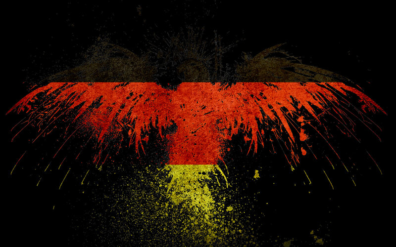 German flag with grunge eagle