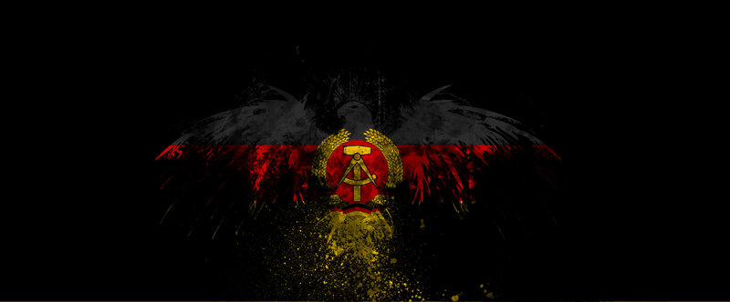 German flag with hammer and compass