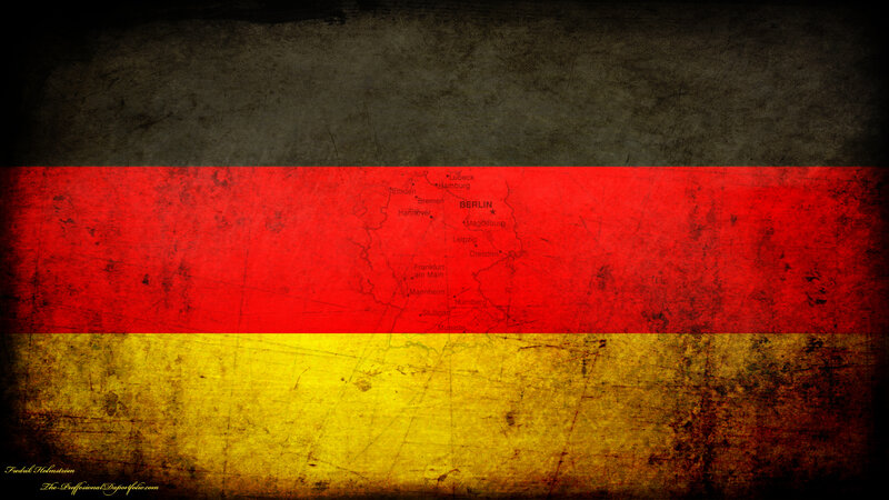 German flag with map overlay