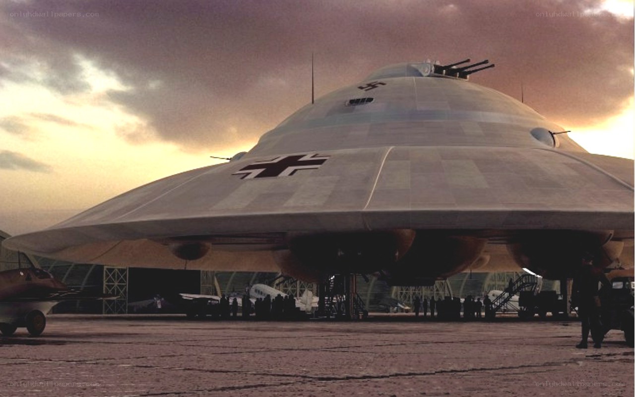 German flying saucer at airfield