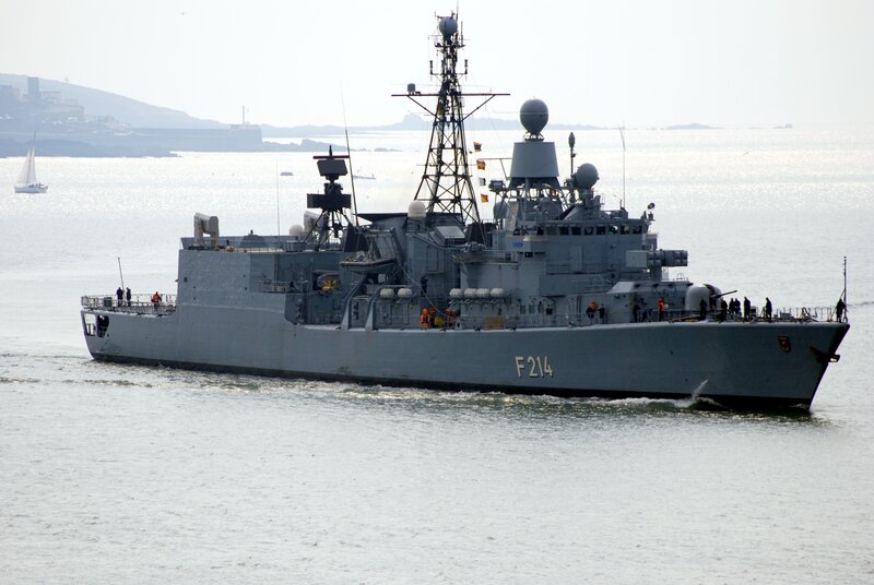 German frigate F214 at sea