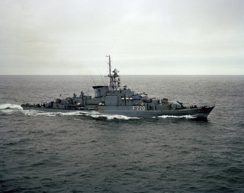 German frigate F220 at sea