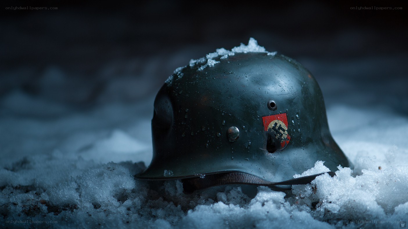 German helmet in snow