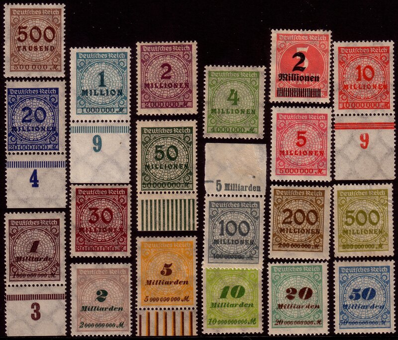 German hyperinflation stamps collection