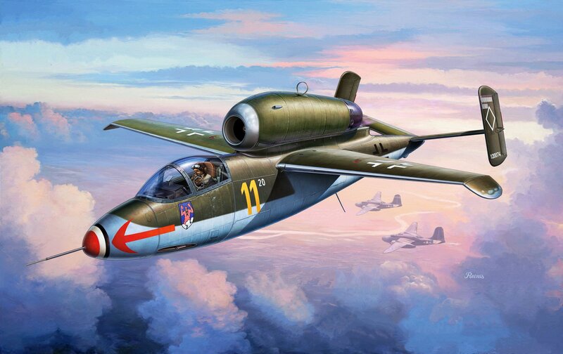German Jet Fighter — Green, Dramatic, Sunset, Illustration