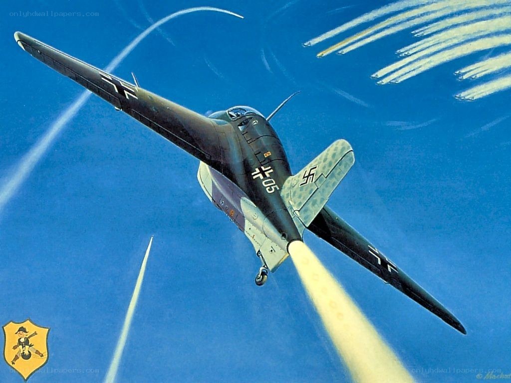 German jet fighter in flight