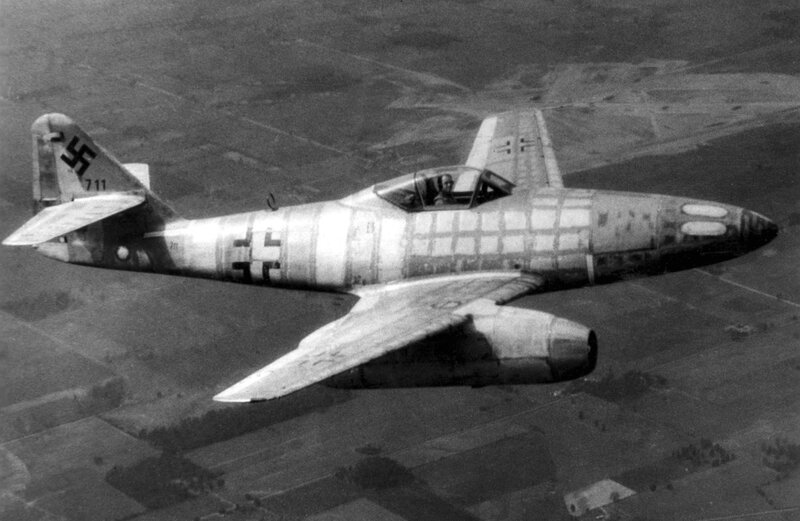 German jet fighter in flight