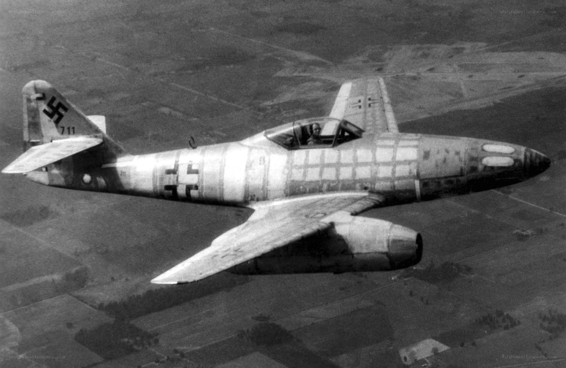 German jet fighter in flight