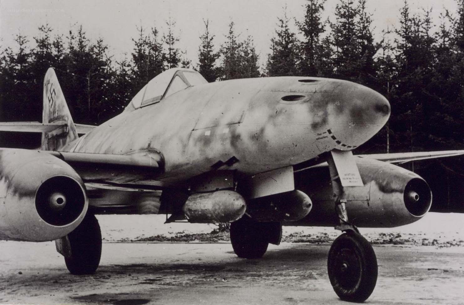 German jet fighter on snow