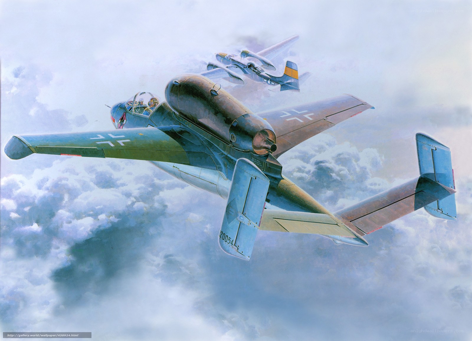 German jet fighters in flight