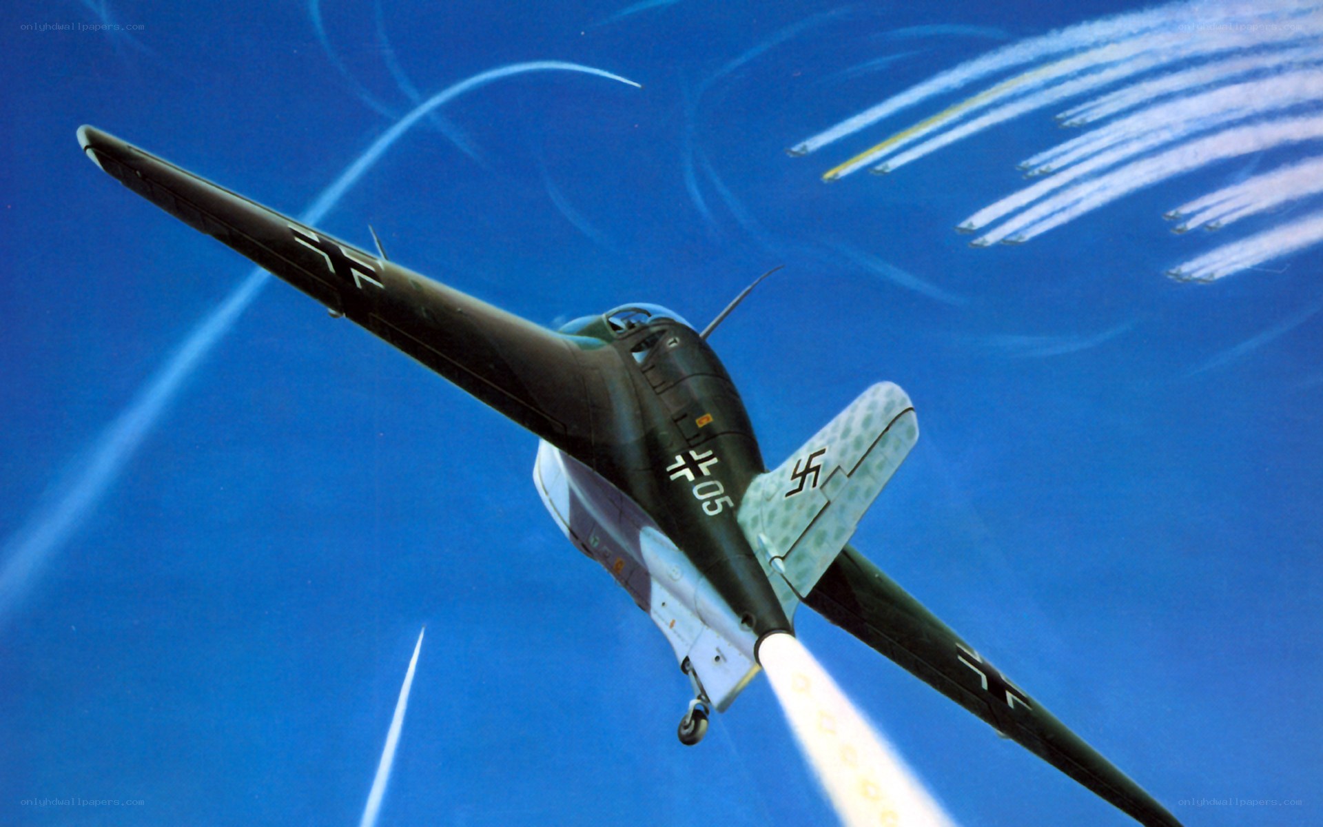 German jet in combat