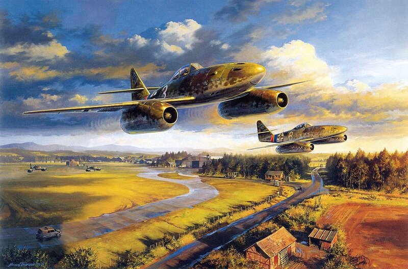 German jets over airfield