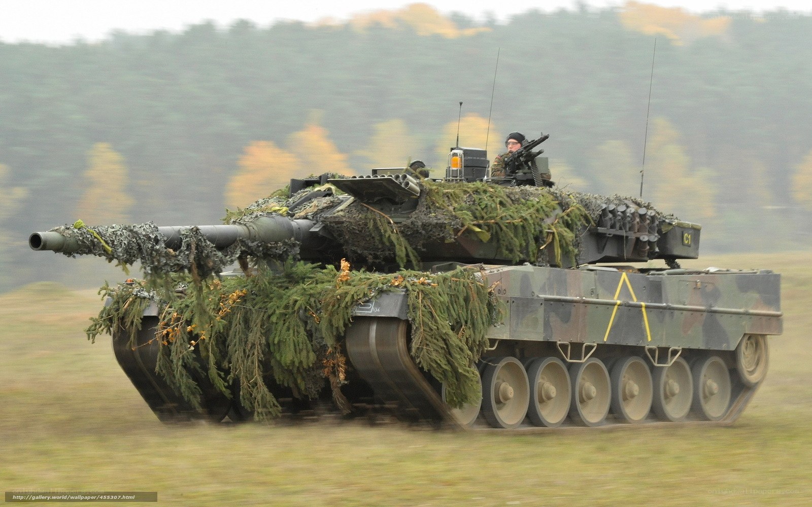German Leopard 2 tank in motion