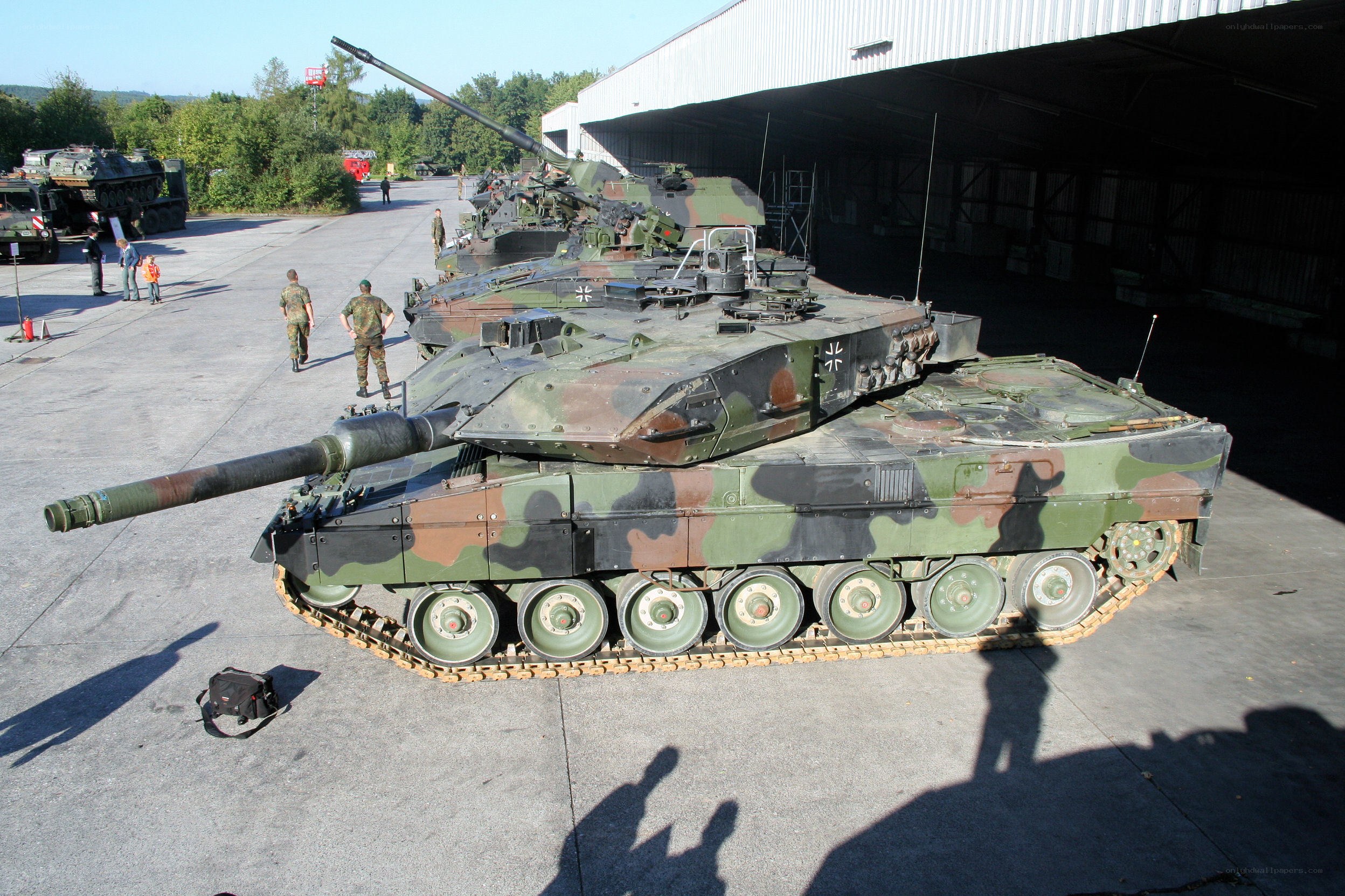 German Leopard tanks on display