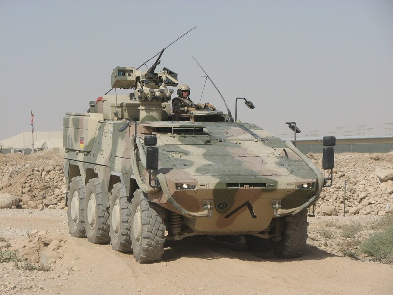 German military armored vehicle in desert