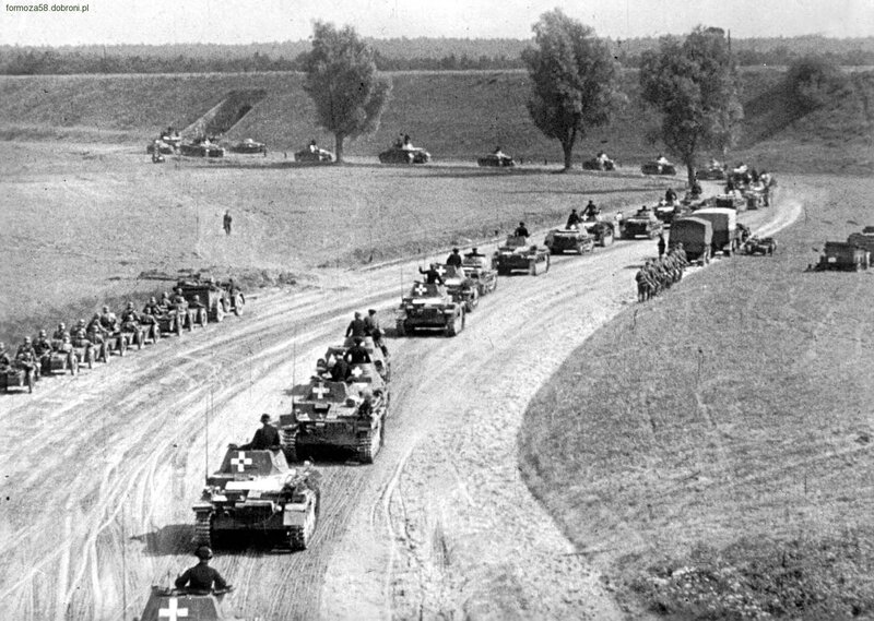 German military convoy on road